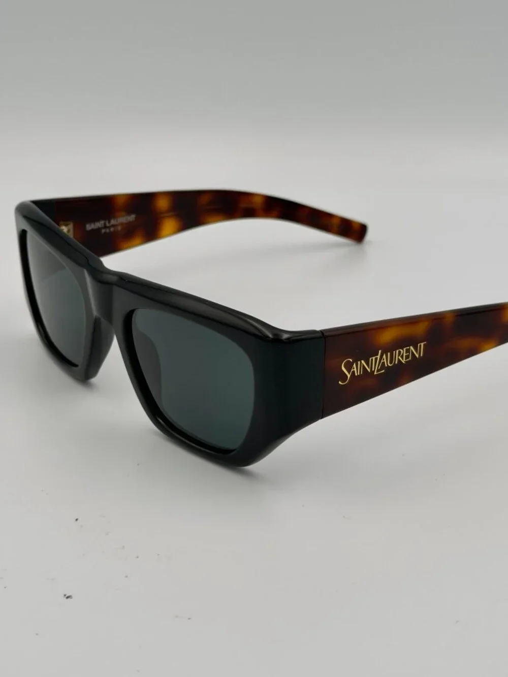 Saint Laurent SL 740 004 Black Havana Square Sunglasses Women 52mm w/ Case